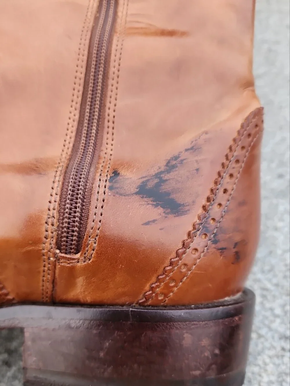 Charlie 1 Horse Two-Tone Brown Leather Riding Boots Handcrafted In Brazil sz 6 B